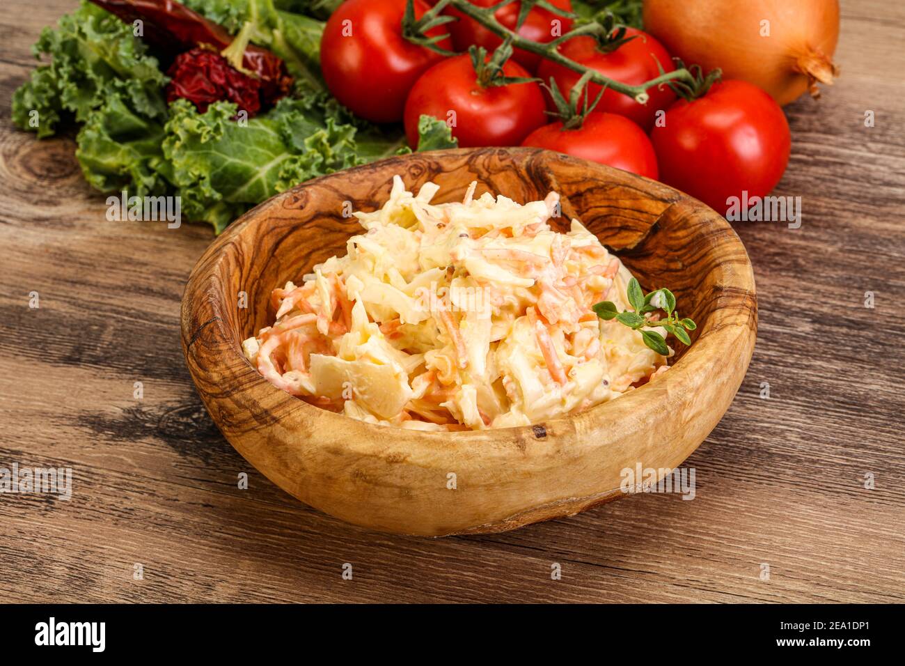 Vegetarian Cole slaw salad with cabbage and carrot Stock Photo - Alamy