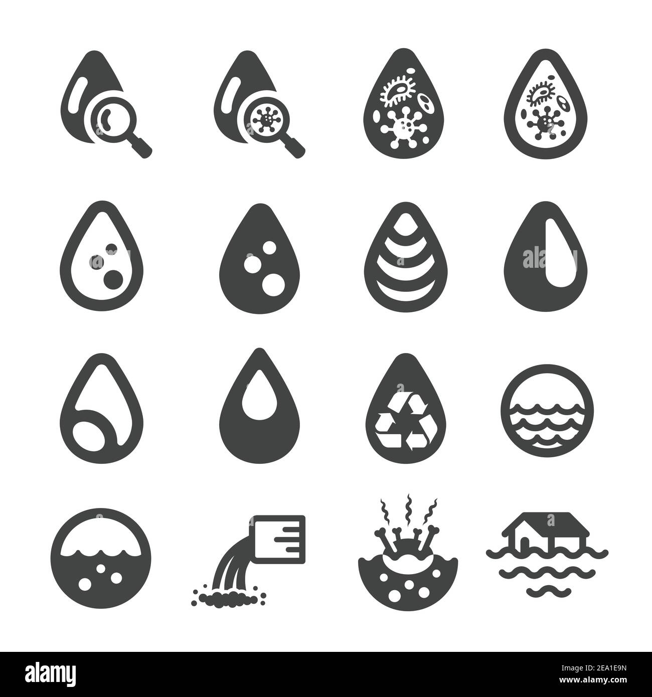 water pollution icon Stock Vector