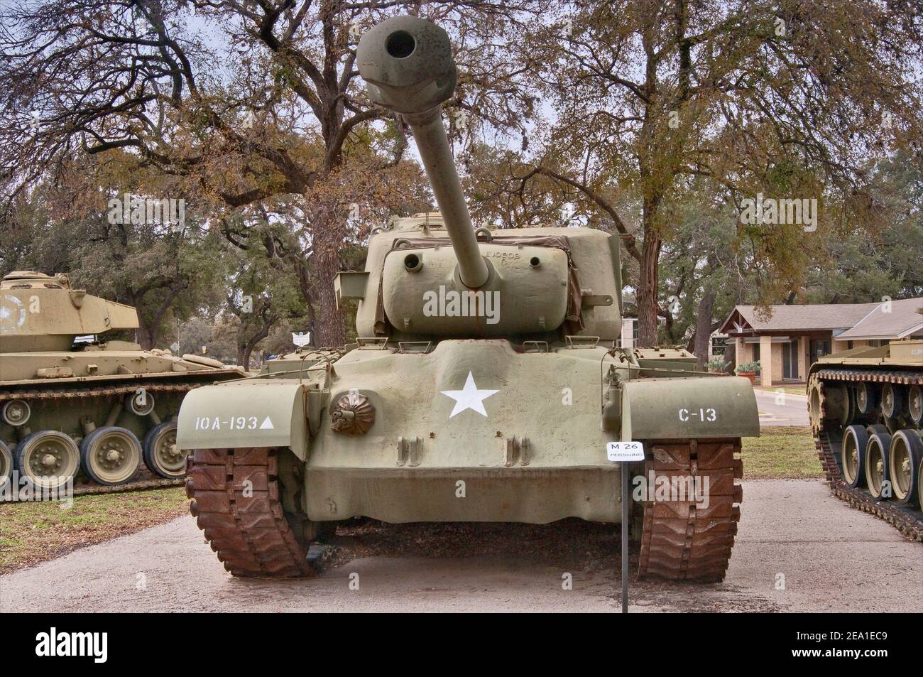 M26 Pershing heavy tank, Armor Row at Texas Military Forces Museum at Camp Mabry in Austin, Texas, USA Stock Photo