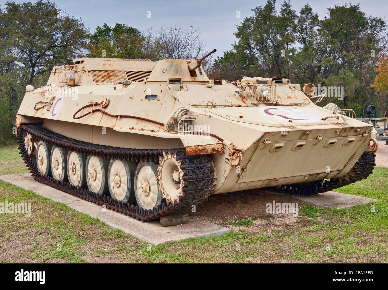 LT-LB Soviet Multi-purpose Tracked Vehicle captured in Operation Desert Storm, Armor Row at Texas Military Forces Museum at Camp Mabry in Austin Texas Stock Photo