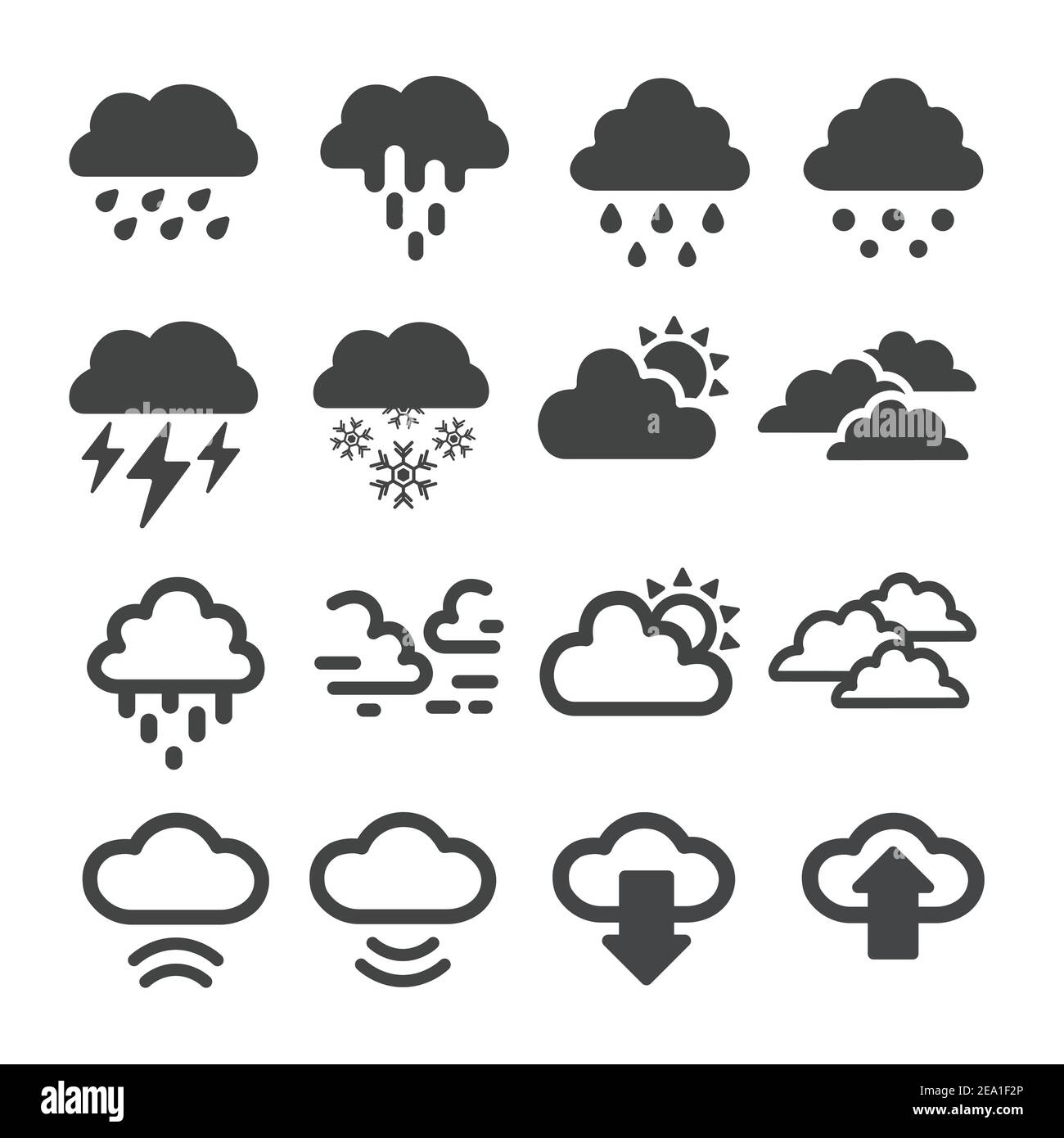 Rain cloud weather symbol Black and White Stock Photos & Images - Alamy