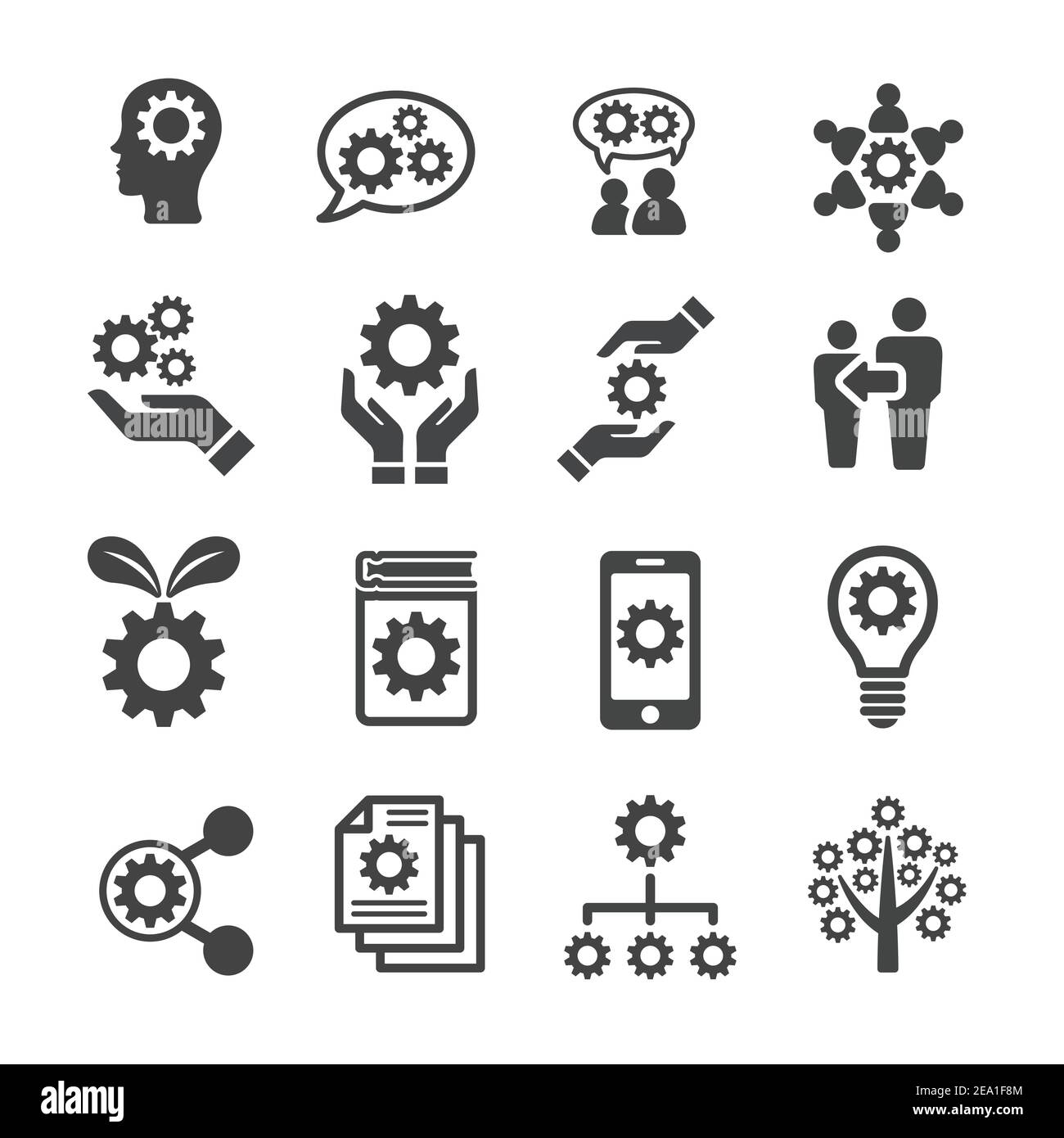 knowledge icon set Stock Vector