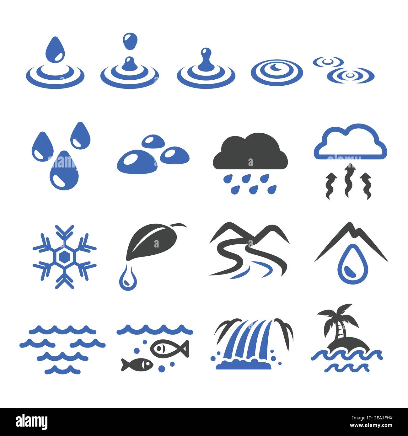 water with natural icon Stock Vector