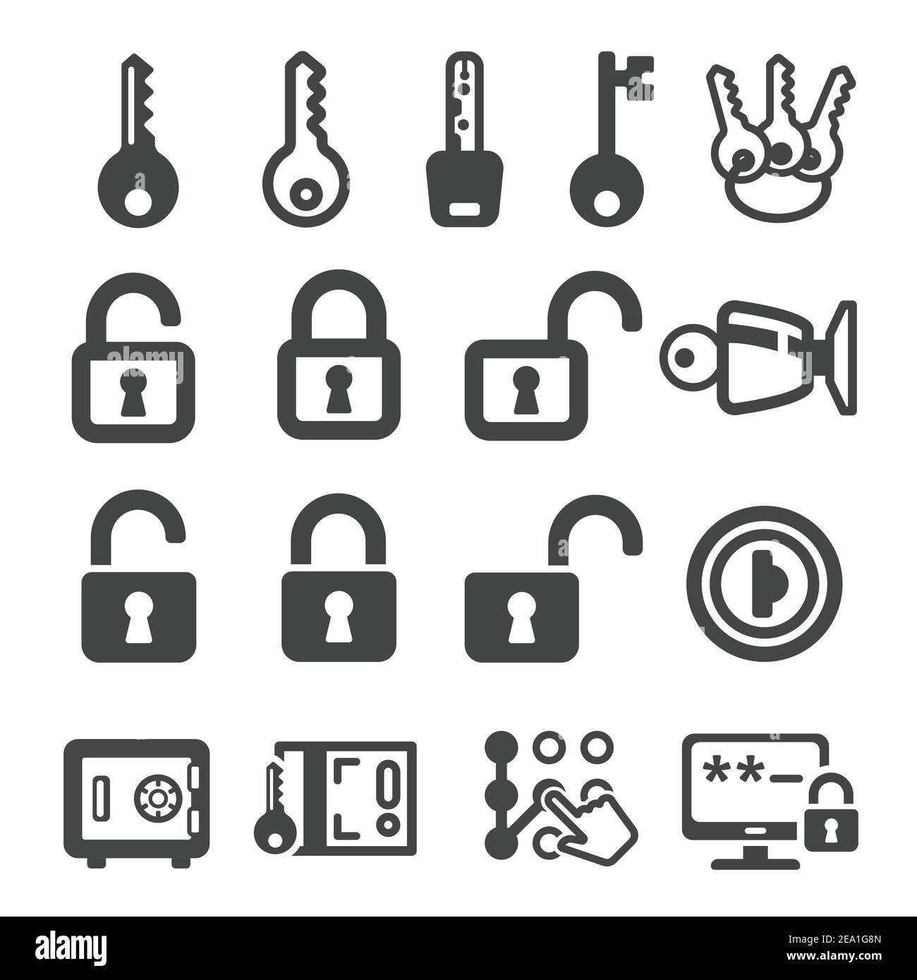 key,lock icon Stock Vector