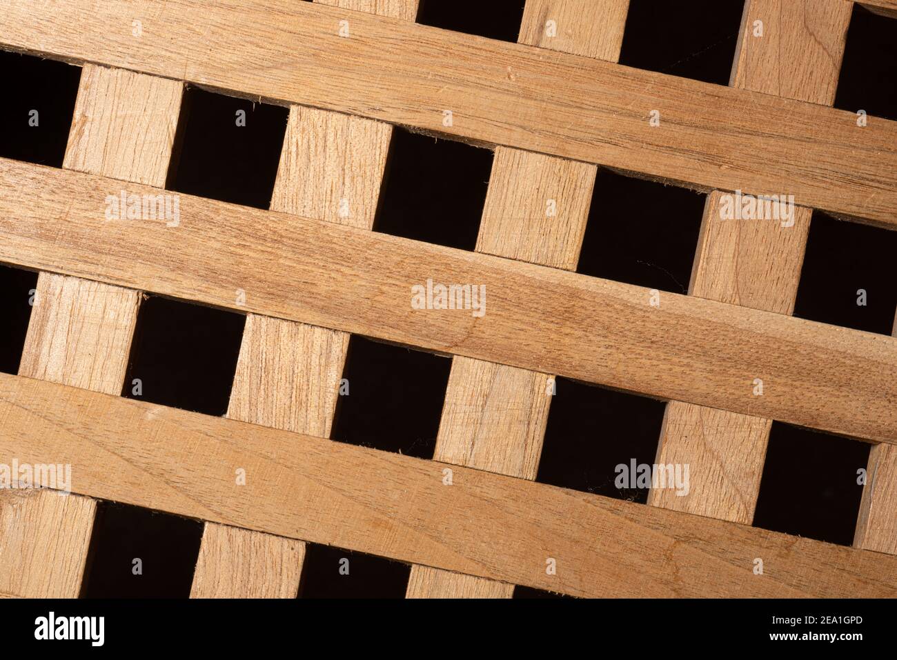 Detail of a lid made of interwoven wood Stock Photo
