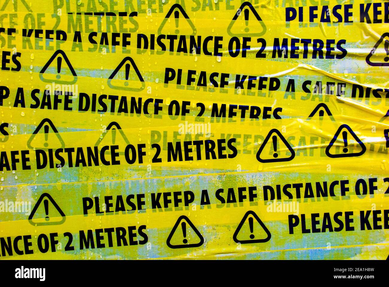 Lots of sticky tape with the words