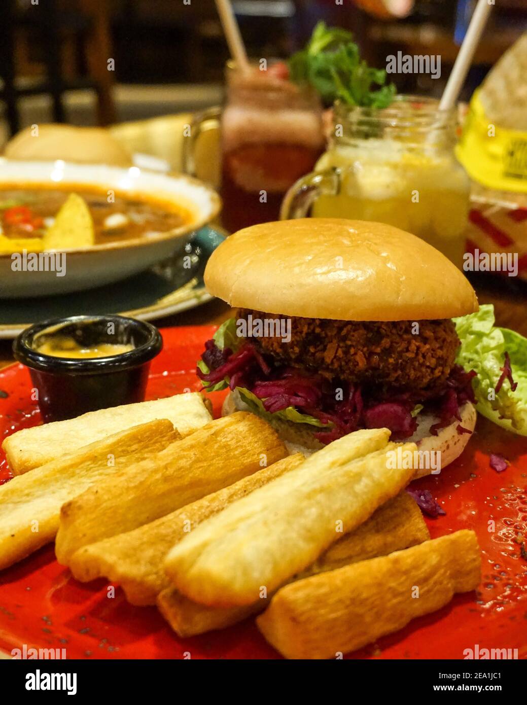 Banana Blossom Burger, Chiquito Mexican Chain Restaurant Casual