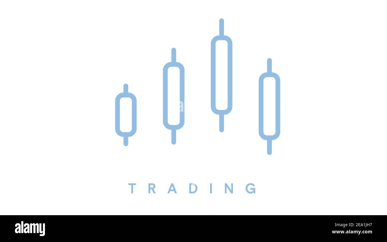 Vector Isolated Trading Icon or Illustration, with Candles or