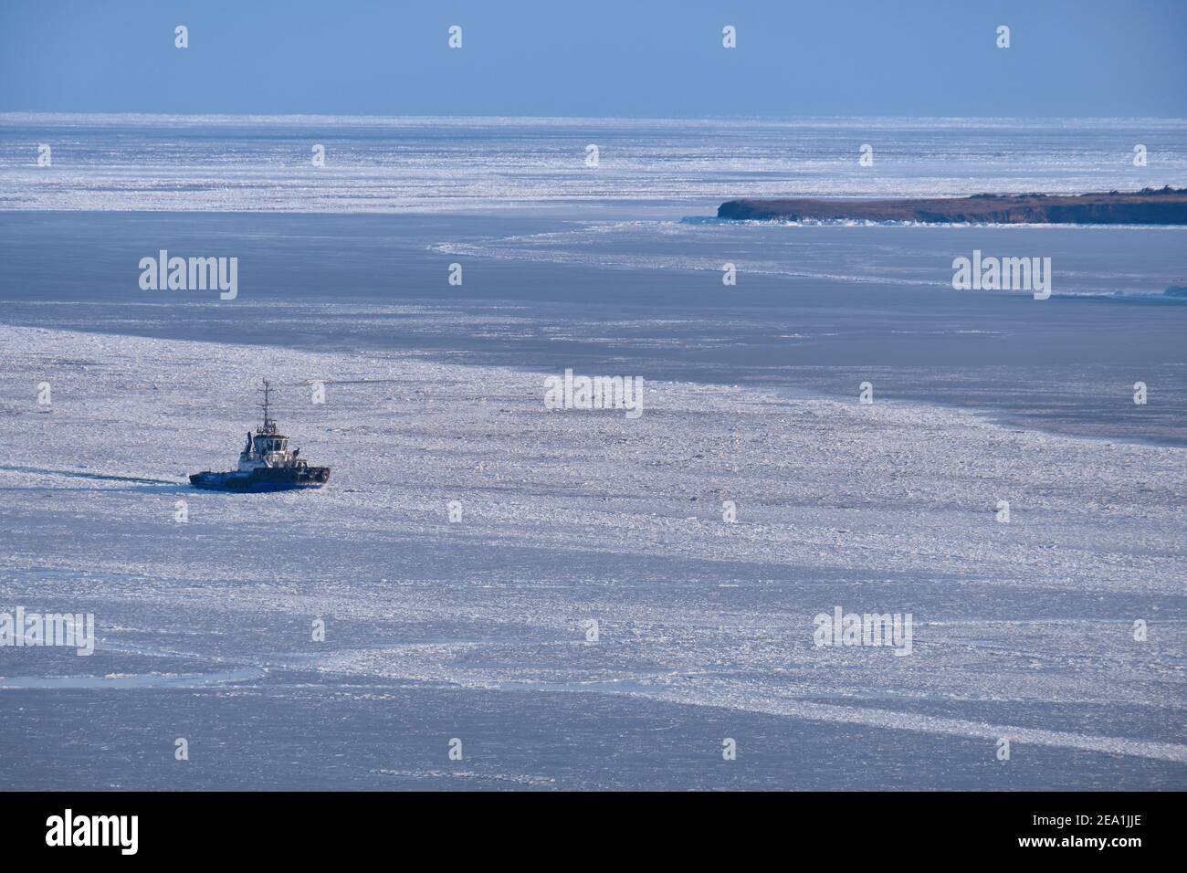 Vanino, Russia - Jan 18, 2021: ships in the port of Vanino Stock Photo ...