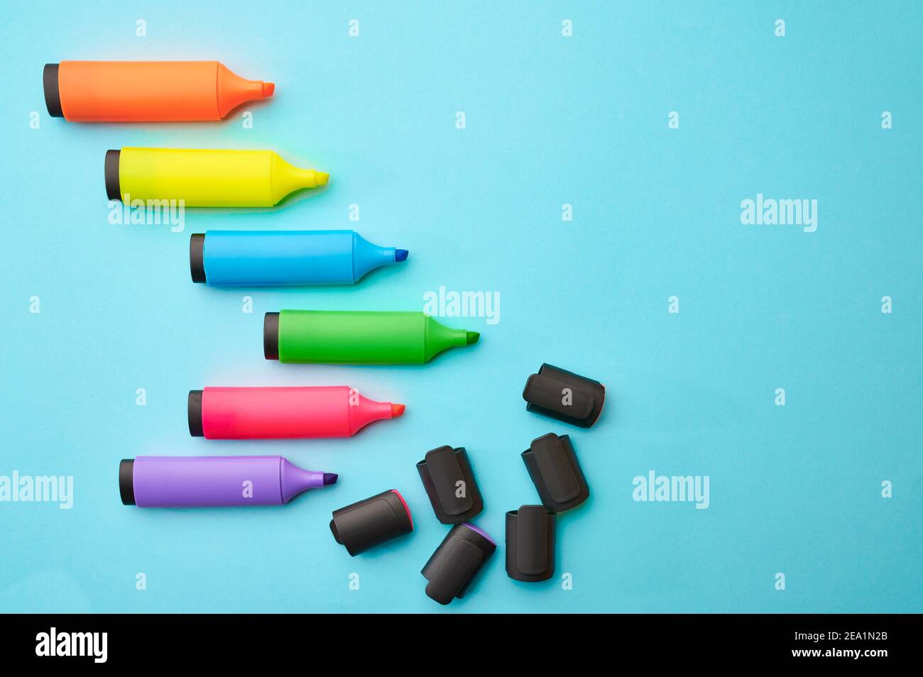 Set of opened colorful permanent markers Stock Photo Alamy