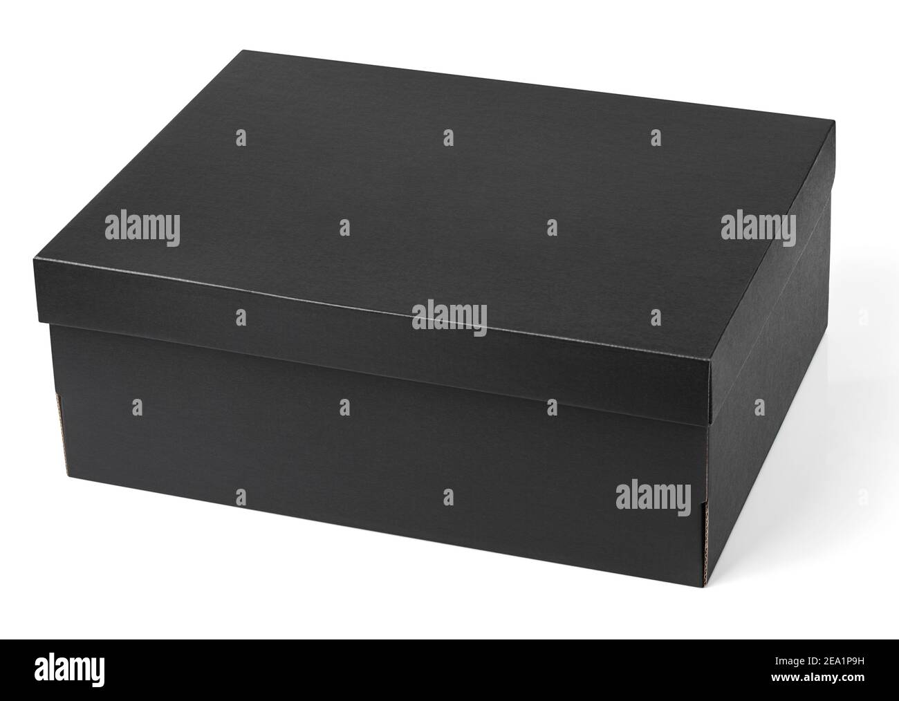 Black shoe box isolated on white background with clipping path Stock Photo