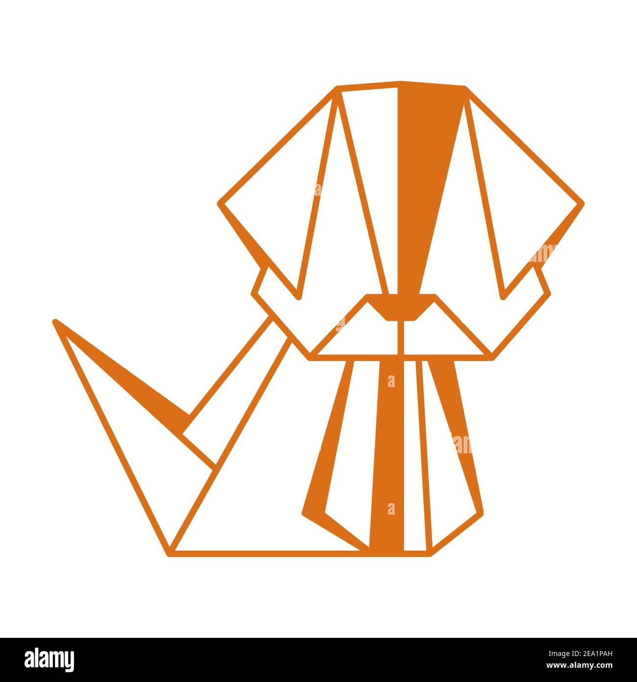 Illustration of origami dog. Stock Vector