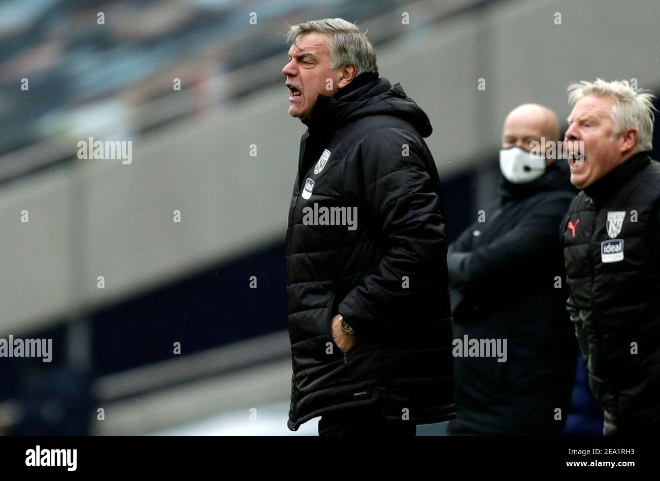 West Bromwich Albion manager Sam Allardyce during the Premier League match at the Tottenham Hotspur Stadium, London. Picture date: Sunday February 7, 2021. Stock Photo