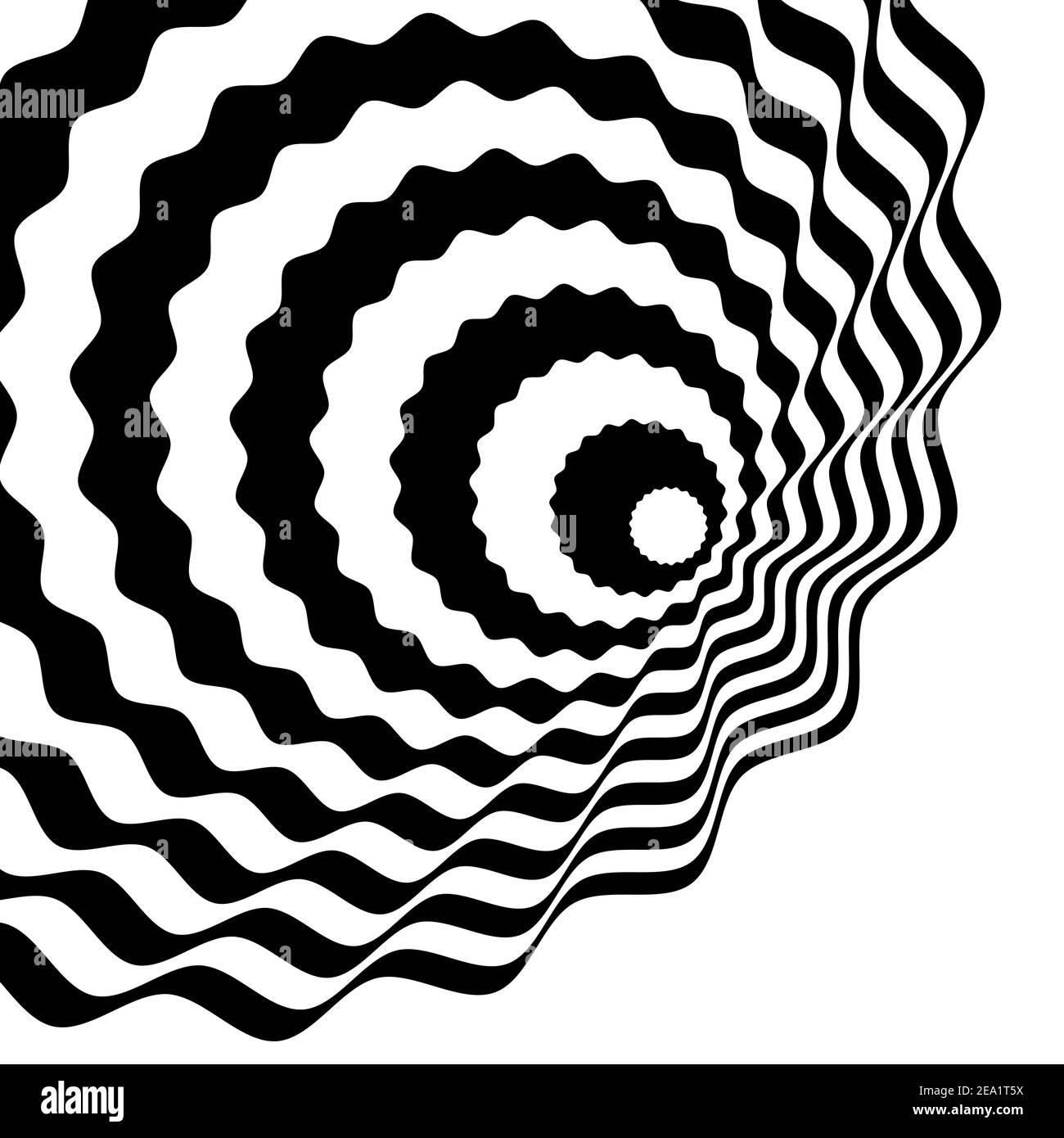 Swirl hypnotic black and white spiral. Monochrome abstract background ...