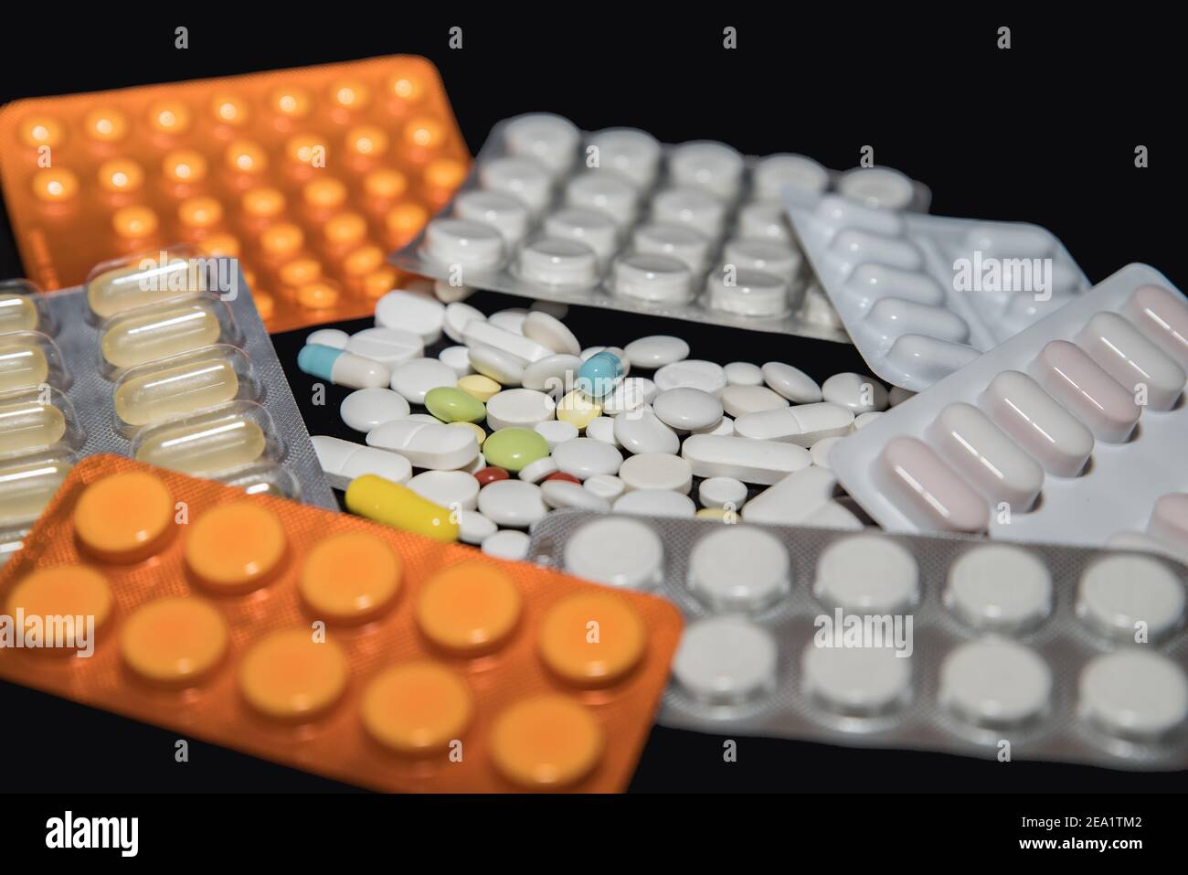 blisters and pills Stock Photo