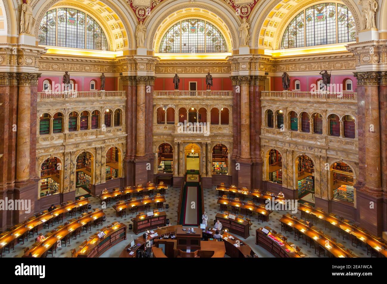 Washington DC, USA -  17 OCTOBER, 2013: The library of congress usa LOC. Main reading room at the Library of Congress Stock Photo