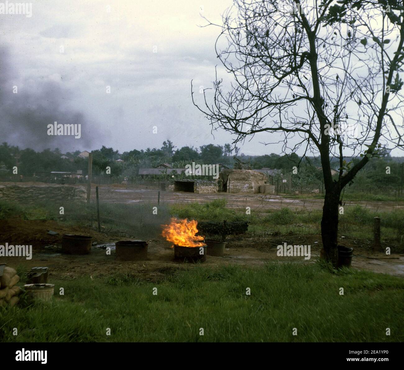 USA Vietnam-Krieg / Vietnam War - Base Camp Dau Tieng Stock Photo