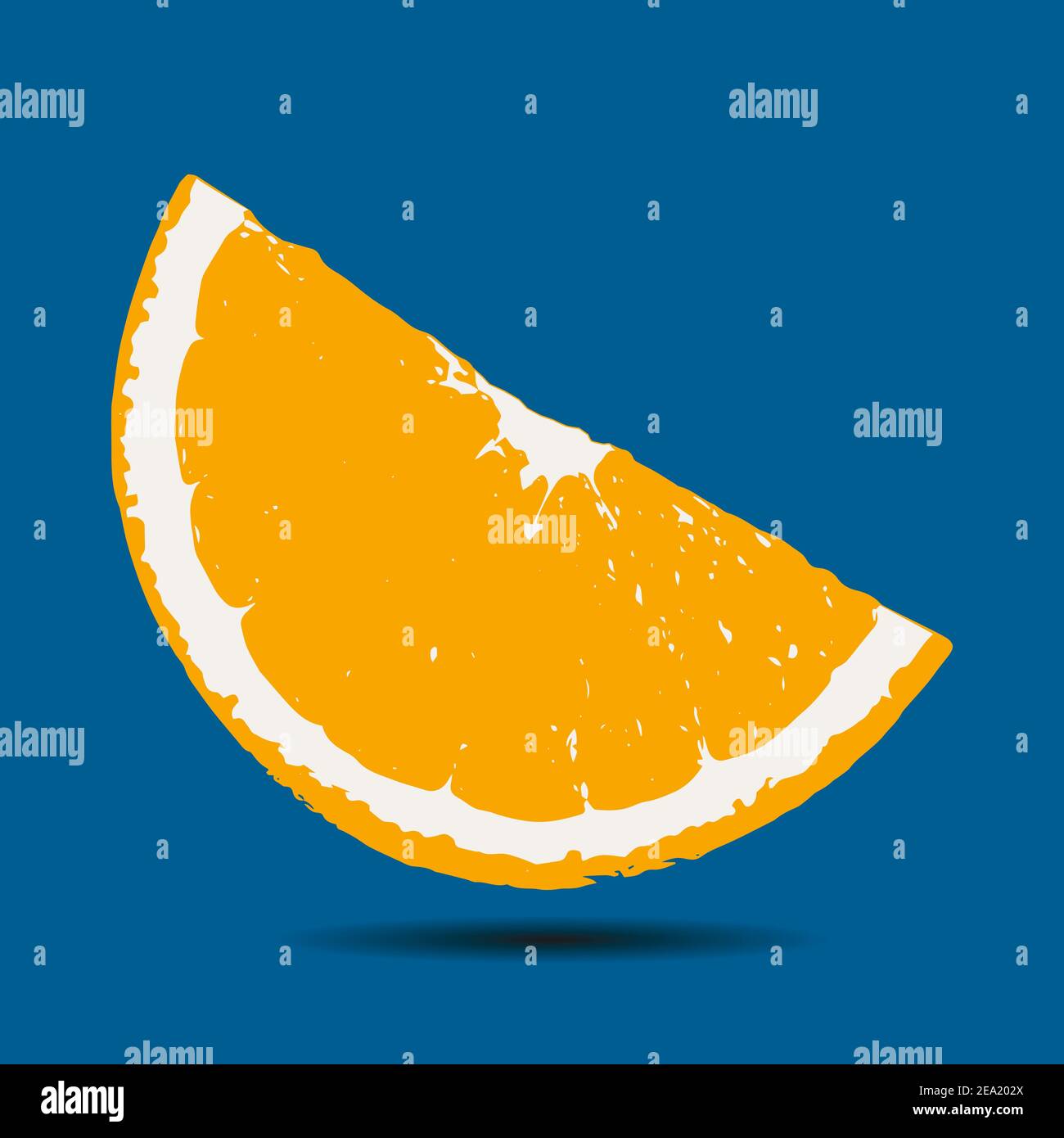 vector cut orange on a blue background Stock Vector