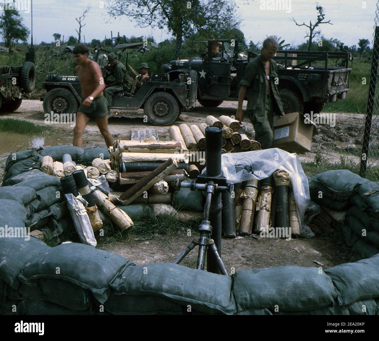 USA Vietnam-Krieg US ARMY Mörser M29 81 mm - Vietnam War United States Army Mortar M29 3.2 inch / 81mm Stock Photo