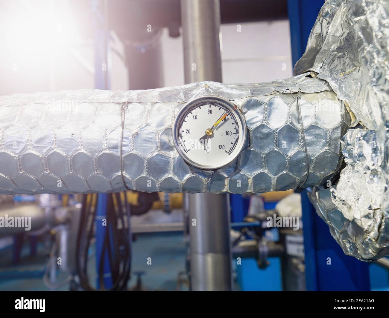 Thermal insulation of pipes with foil. Heat water piping with thermal