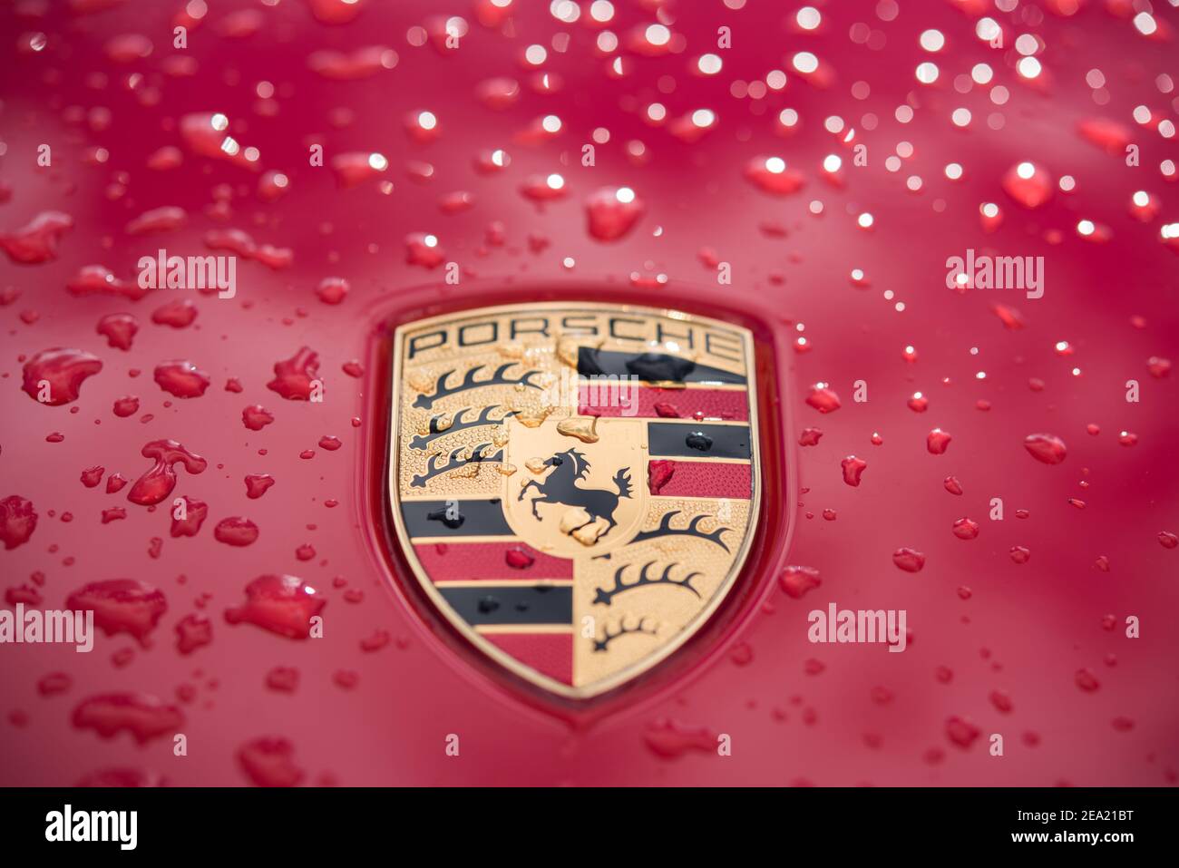 Porsche logo on a golden mosaic - desktop wallpapers