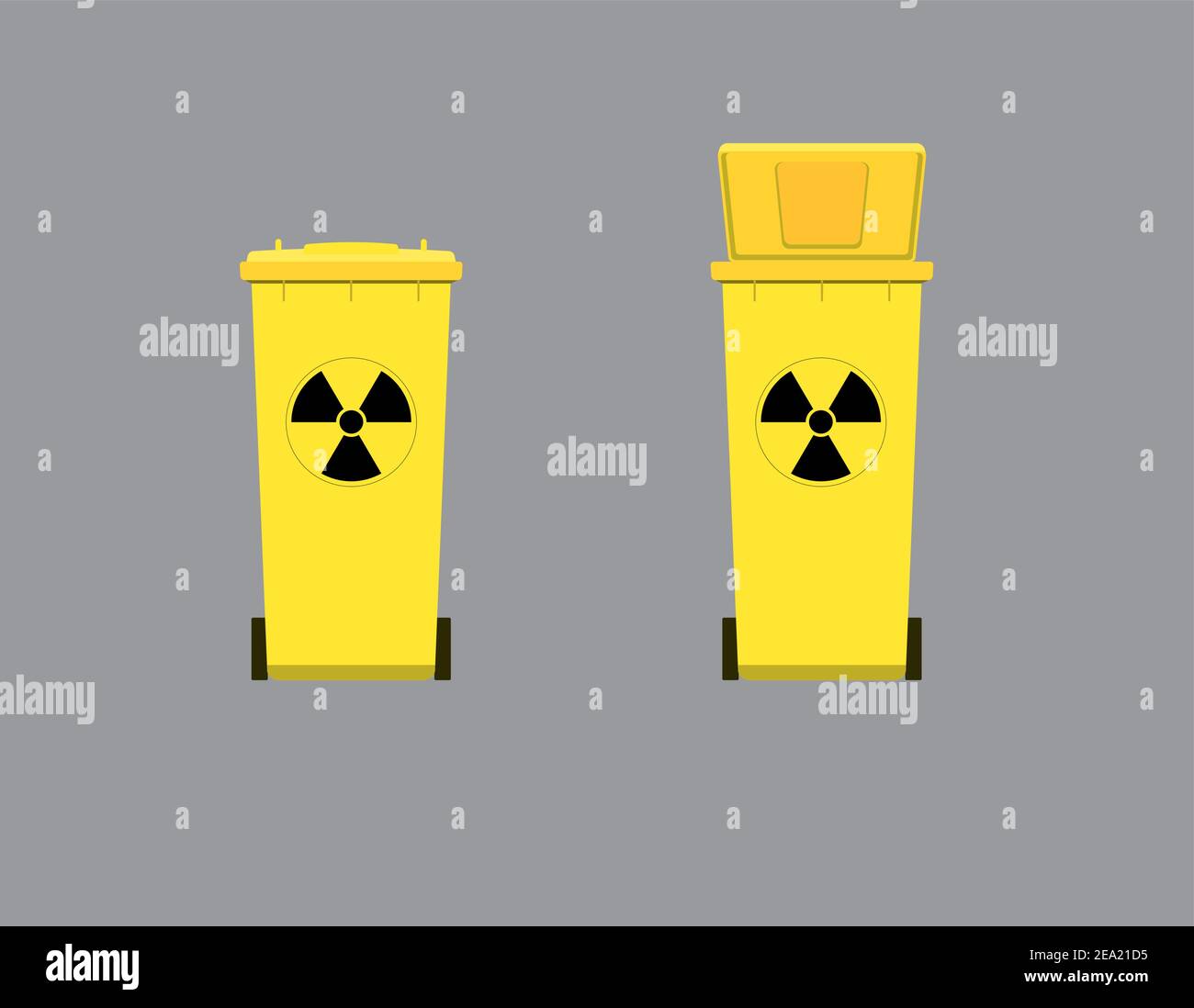 Tank for collecting radioactive waste. Radioactive disgrace sign. Flat vector illustration Stock Vector