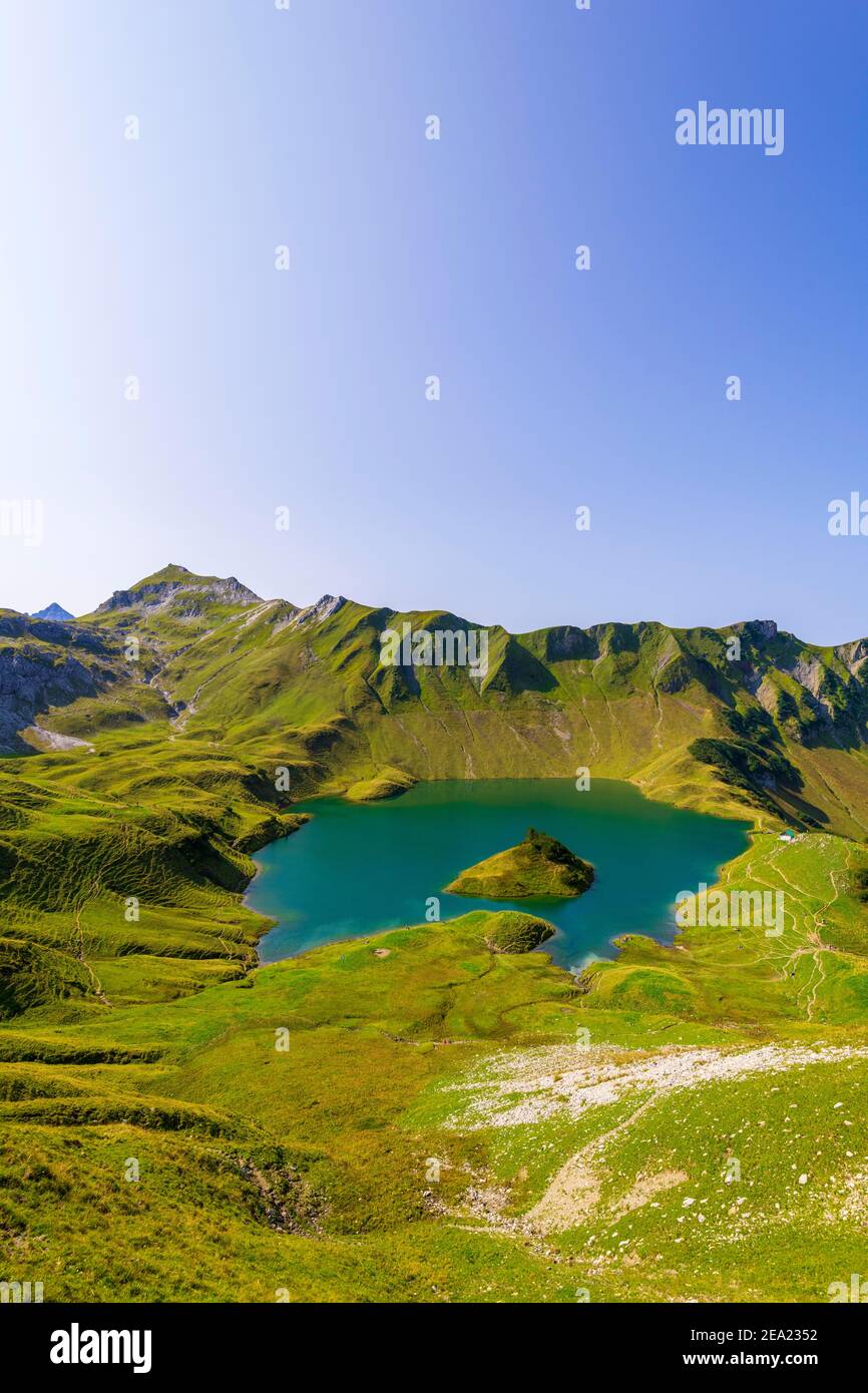 Schrecksee and Allgaeu Alps, Bad Hindelang, Allgaeu, Bavaria, Germany Stock Photo Alamy