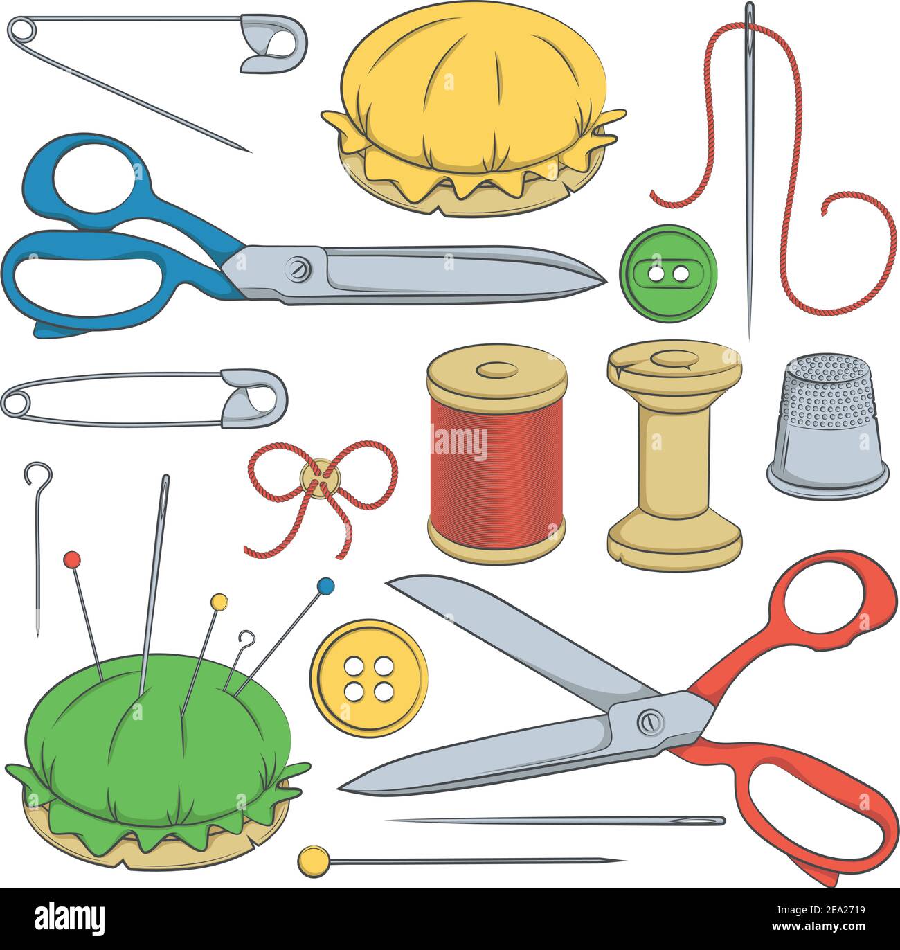 Sewing thread and needle Stock Vector Images - Alamy