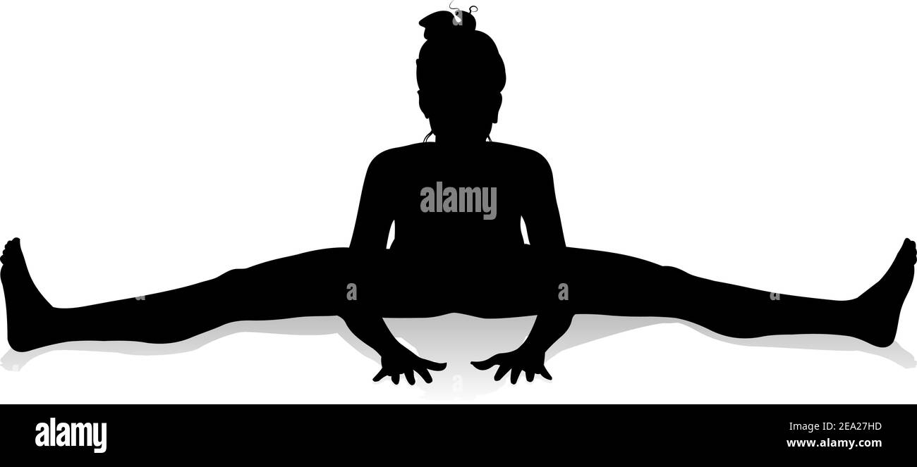 Yoga Pilates Pose Woman Silhouette Stock Vector