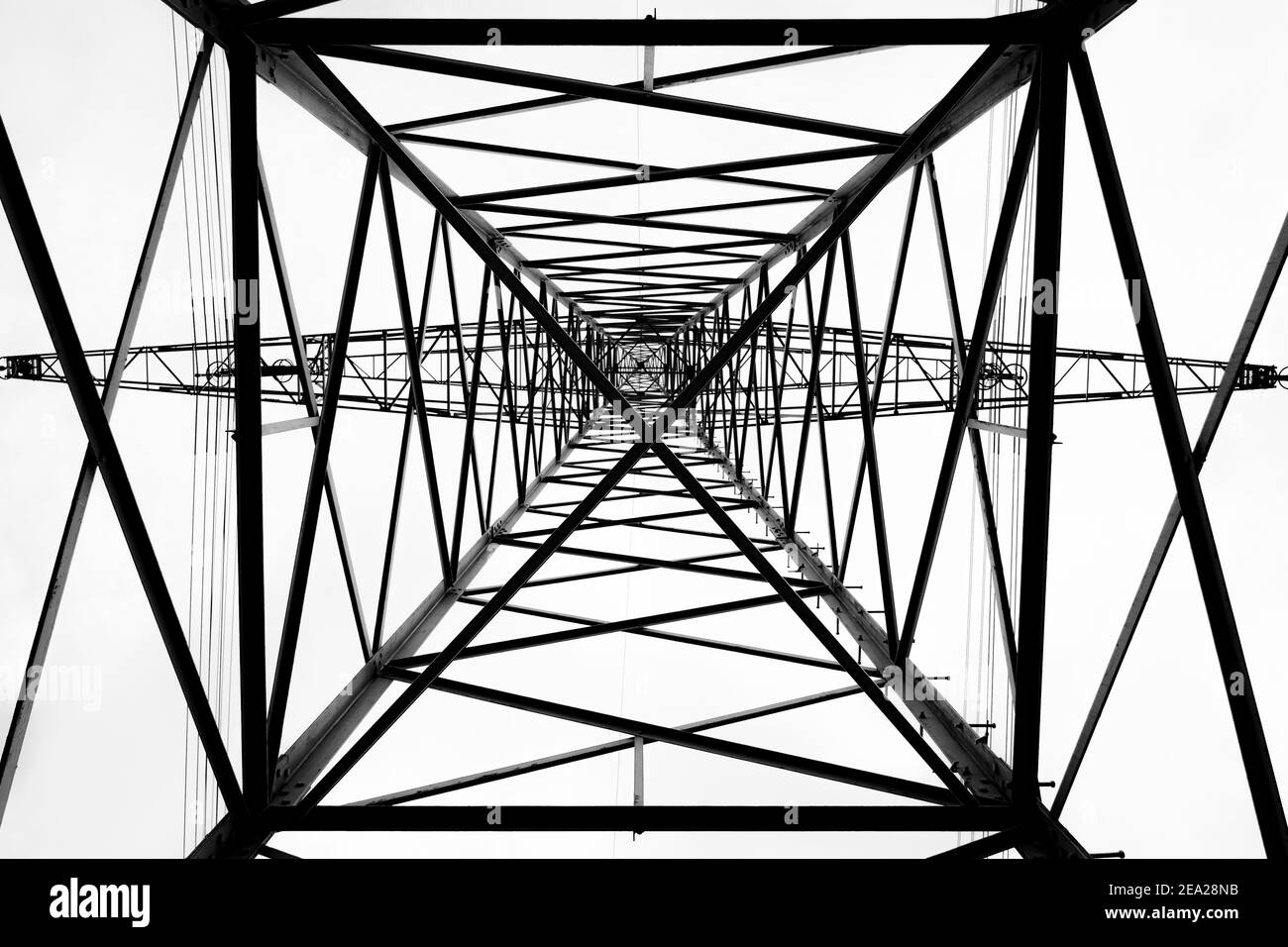 A low angle shot of transmission tower Stock Photo - Alamy