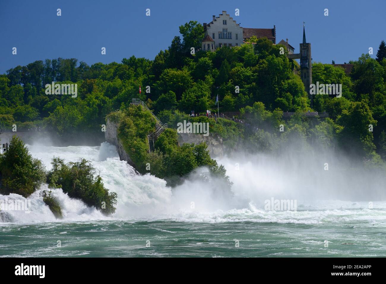 Rhine Falls with Laufen Castle, Schaffhausen, Switzerland Stock Photo ...