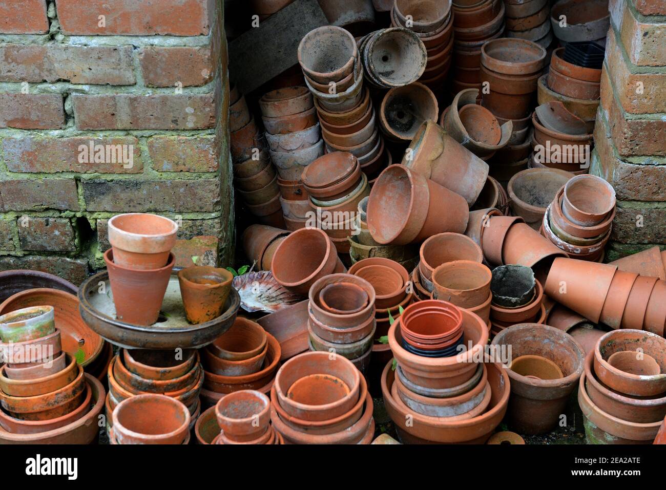 Stacked clay pots Stock Photo Alamy