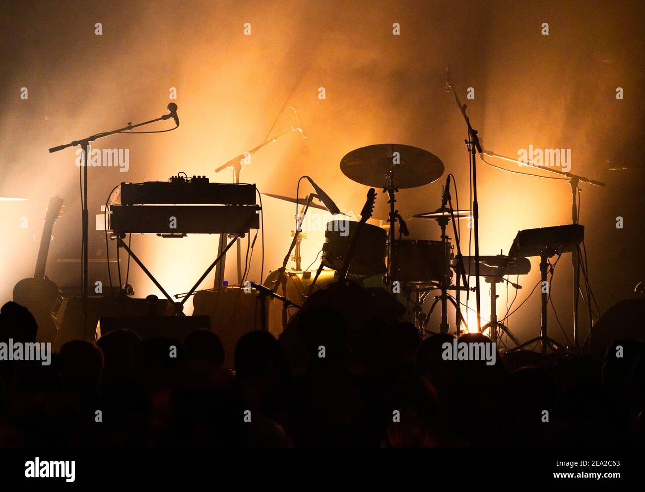 Empty concert stage with instruments hi-res stock photography and images -  Alamy