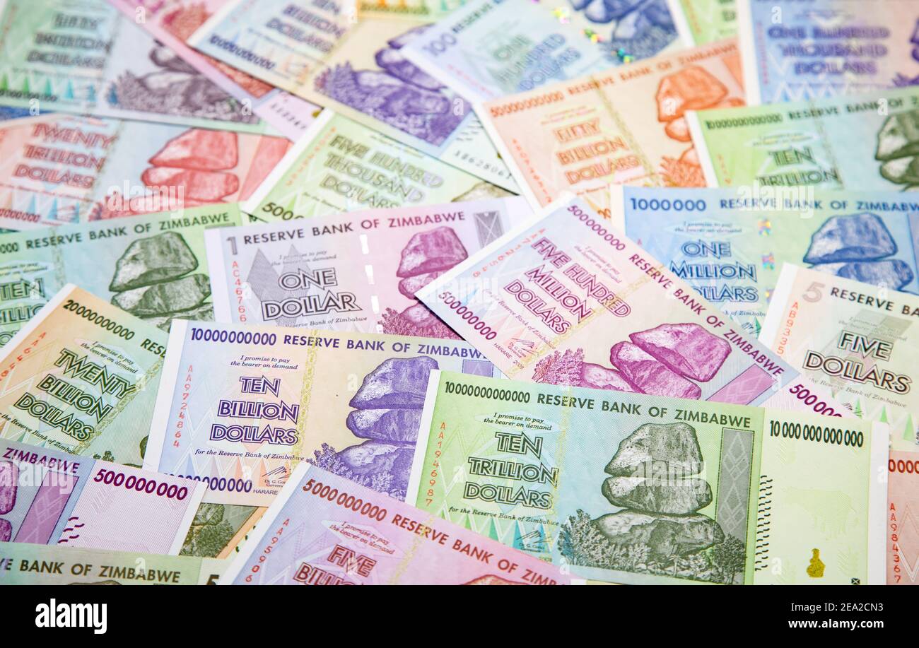 Banknotes of Zimbabwe after hyperinflation Stock Photo - Alamy