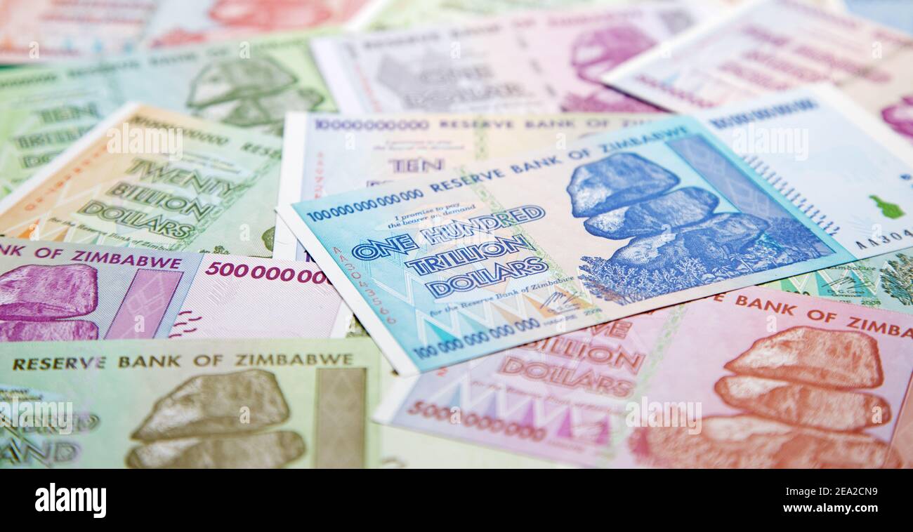 Banknotes of Zimbabwe after hyperinflation Stock Photo - Alamy