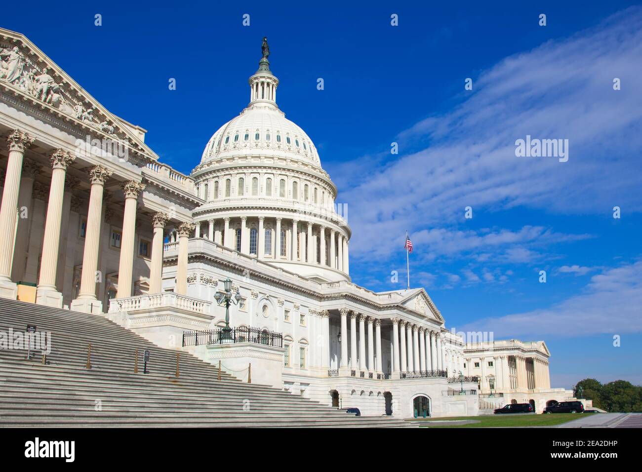 Capitol building of congress USA.View from the east entrance. Black ...