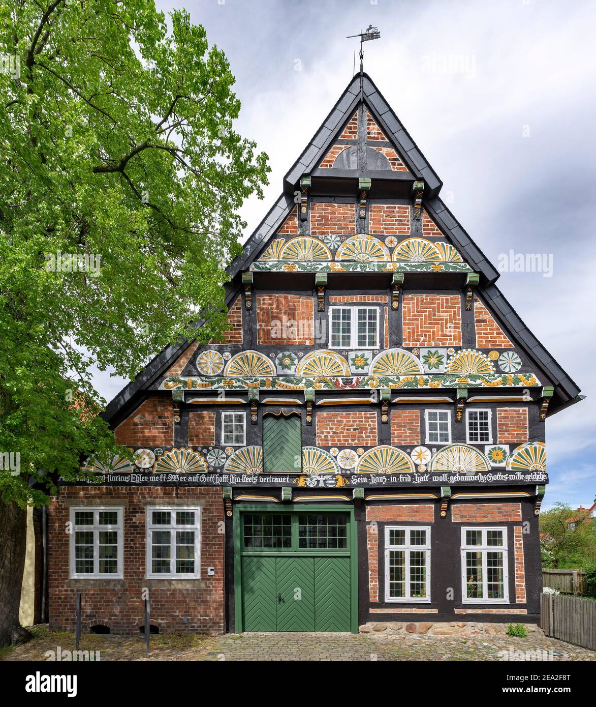 Ackerbuergerhaus, half-timbered house in the style of the Weser Renaissance, today gallery and event house, Strukturstrasse, Verden, Lower Saxony Stock Photo