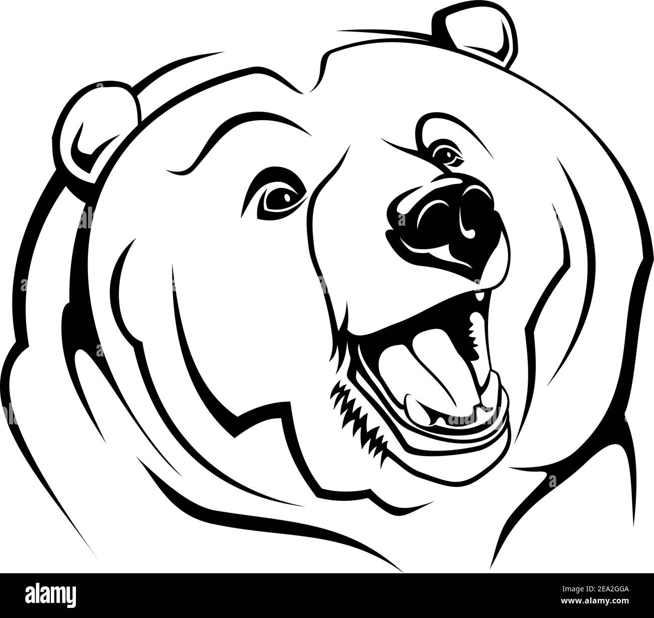 Wild bear as a mascot isolated on white Stock Vector