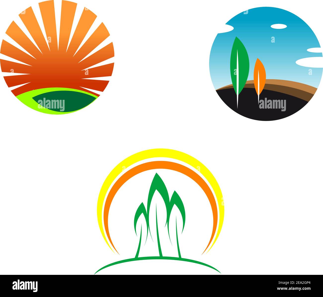 Colorful isolated nature icons for design and decoration Stock Vector ...