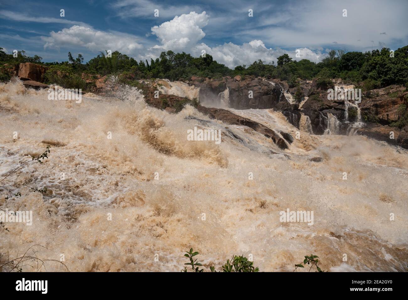 The Crocodile River flowing strongly after heavy rains Stock Photo