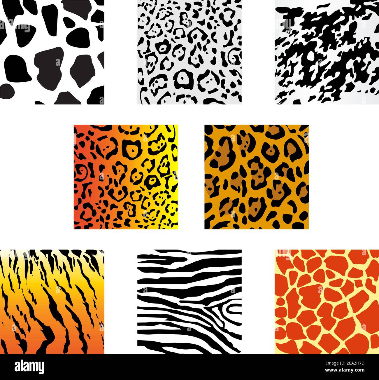 Set of animal fur and skin patterns for design Stock Vector