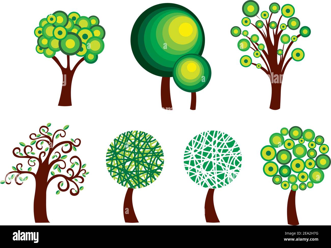 Set of tree symbols as a signs or emblems Stock Vector Image & Art - Alamy