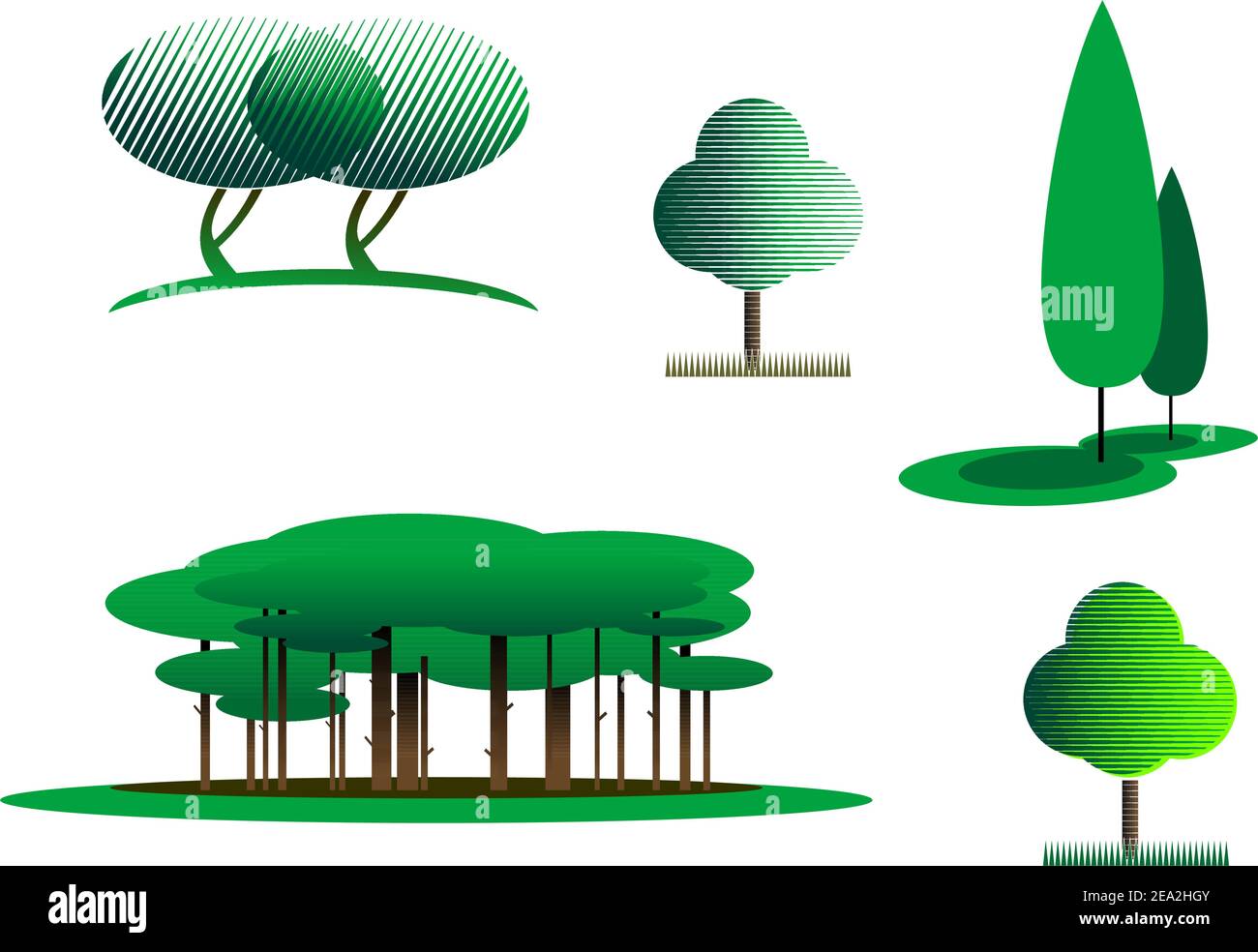 Set of tree symbols as a signs or emblems Stock Vector Image & Art - Alamy