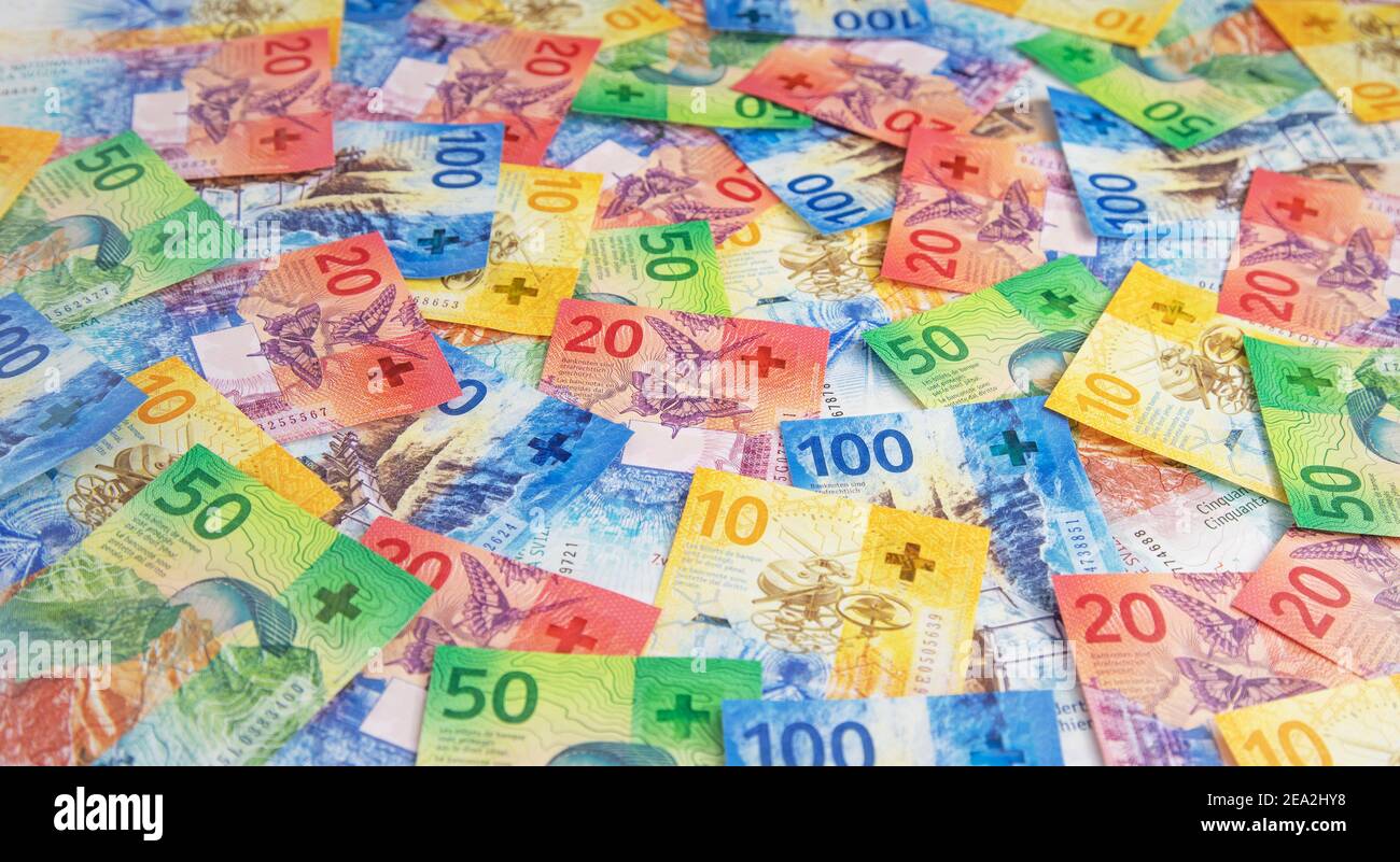 Collection of the new swiss banknotes (issued in 2017 Stock Photo - Alamy