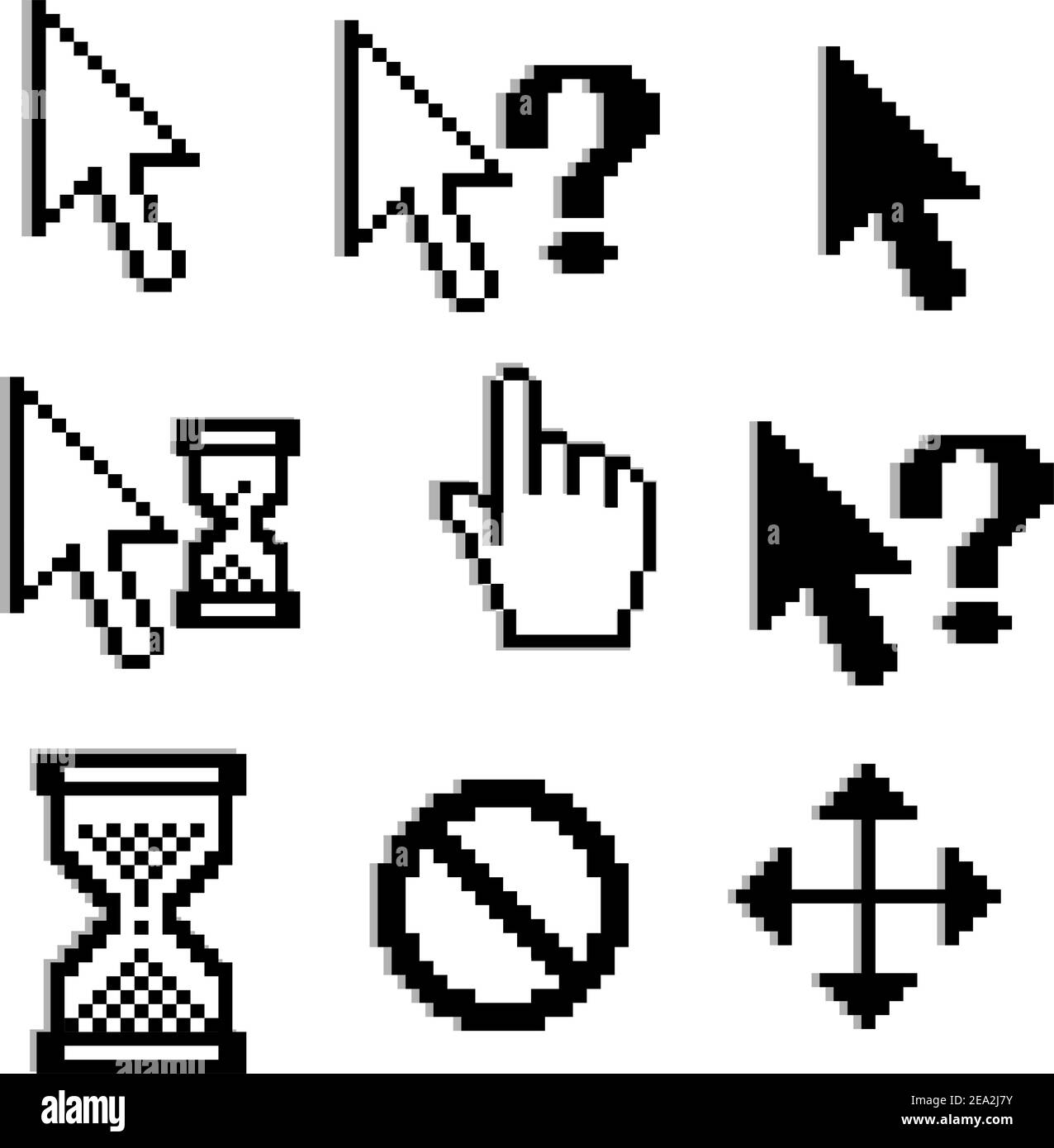 Hand cursor pixelated Stock Vector Images - Alamy