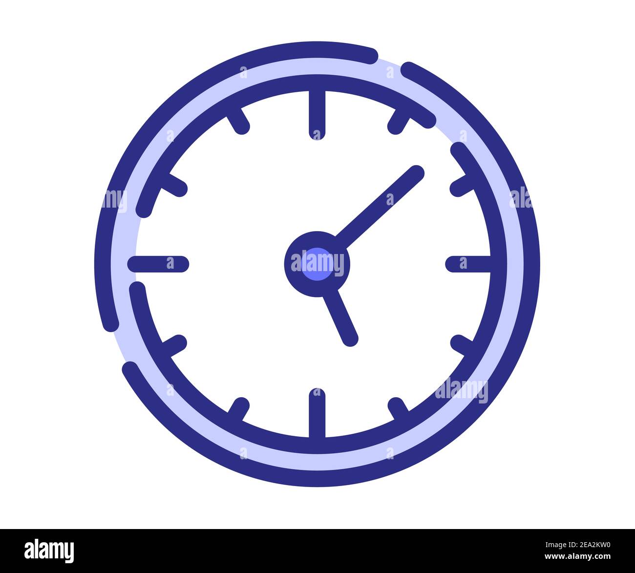 time clock hour single isolated icon with dashed line or dash lines