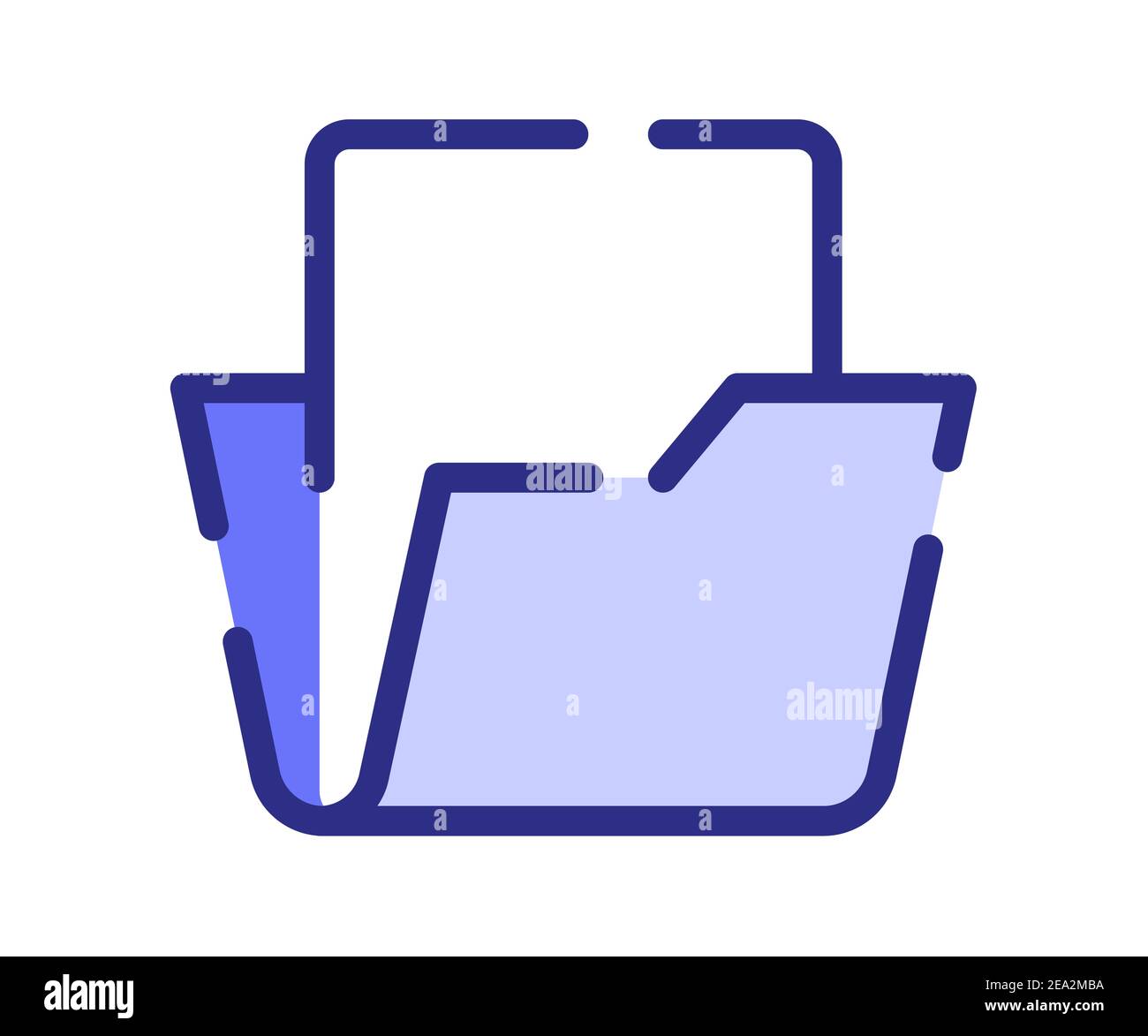 folder folding storage single isolated icon with dashed line or dash ...