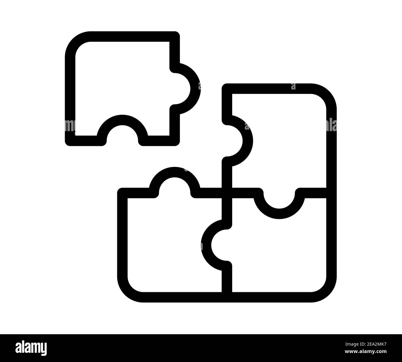 puzzle solution solve single isolated icon with outline line style