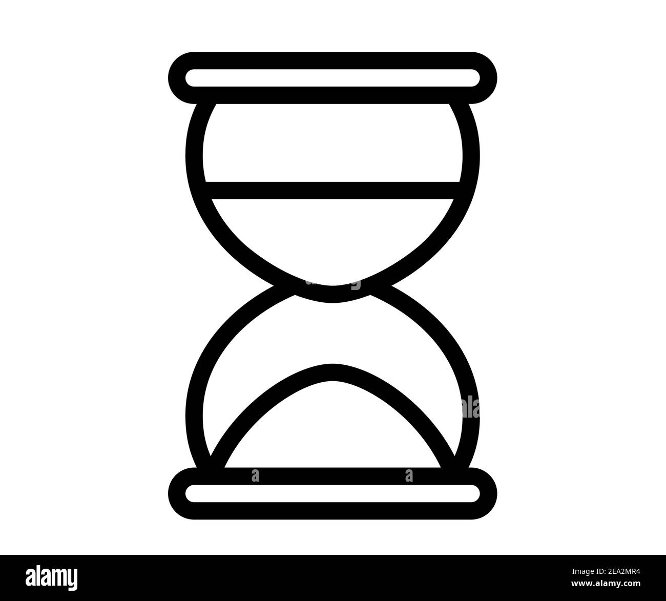 hourglass time sand single isolated icon with outline line style vector ...