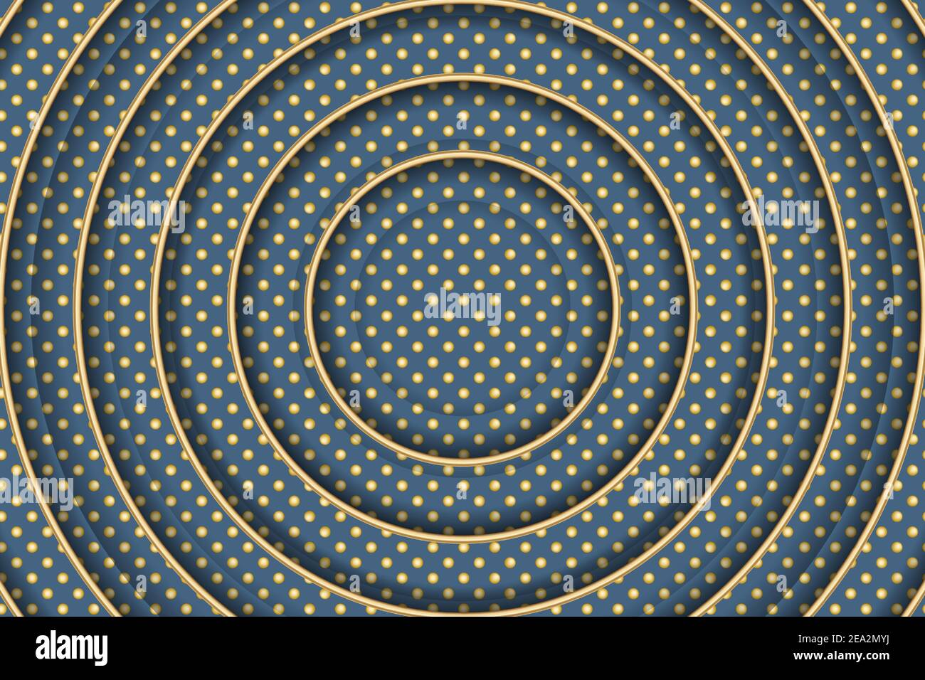 Blue vector abstract pattern with golden circles. Template design for ...